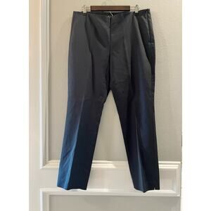 Saks Fifth Avenue NWT Black Label Trousers Charcoal Pants Size 14 Side Zipper